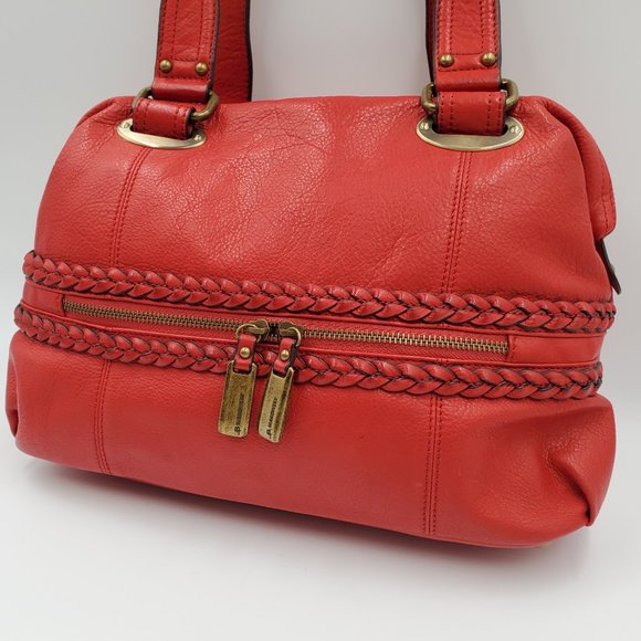 B. Makowsky Cherry Red Nantucket Satchel - Picture 2 of 15